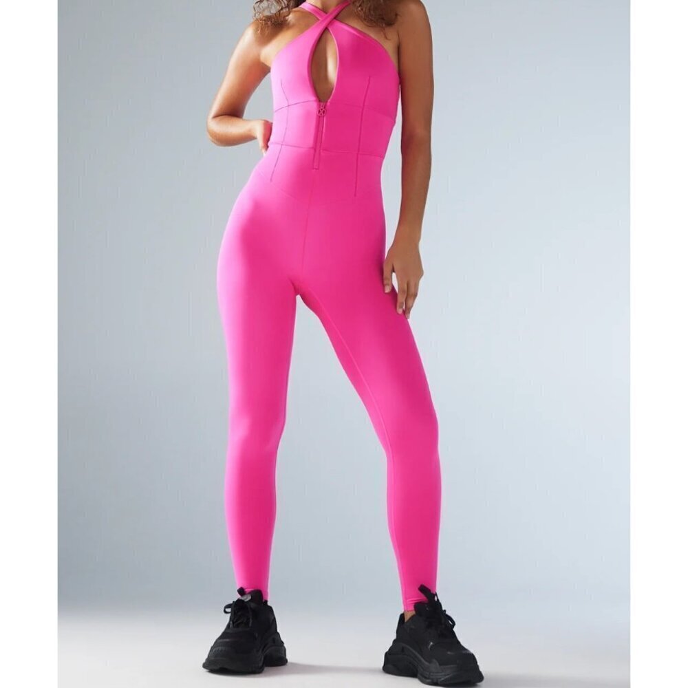 Savage X Fenty Hotline  Jumpsuit Hot Pink 1X